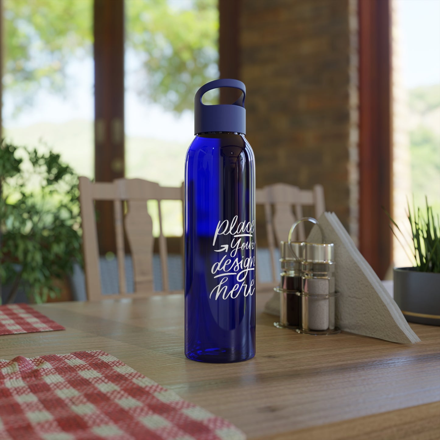 Customizable Sky Water Bottle — Clear 24oz Reusable Bottle
