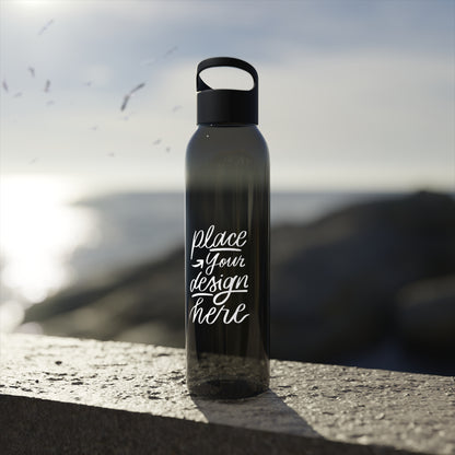 Customizable Sky Water Bottle — Clear 24oz Reusable Bottle