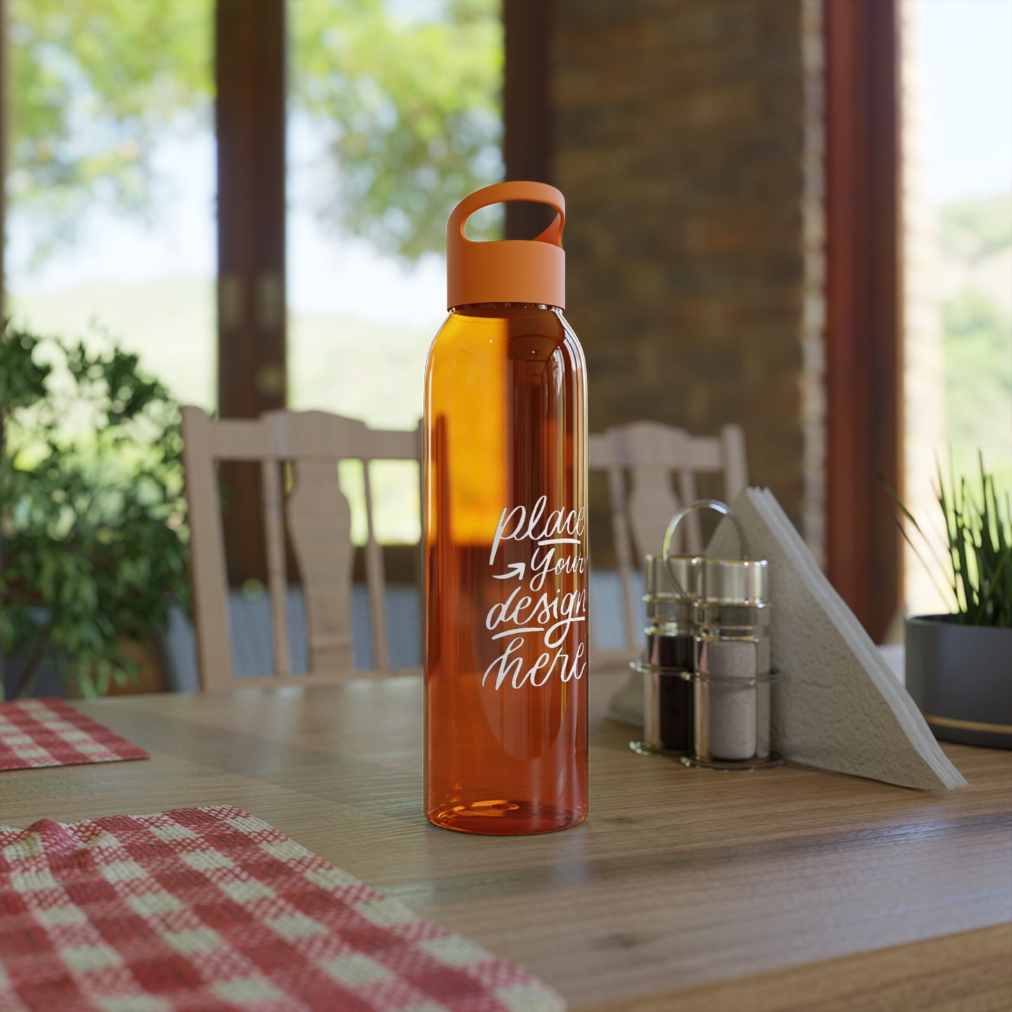 Customizable Sky Water Bottle — Clear 24oz Reusable Bottle