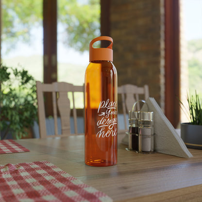 Customizable Sky Water Bottle — Clear 24oz Reusable Bottle