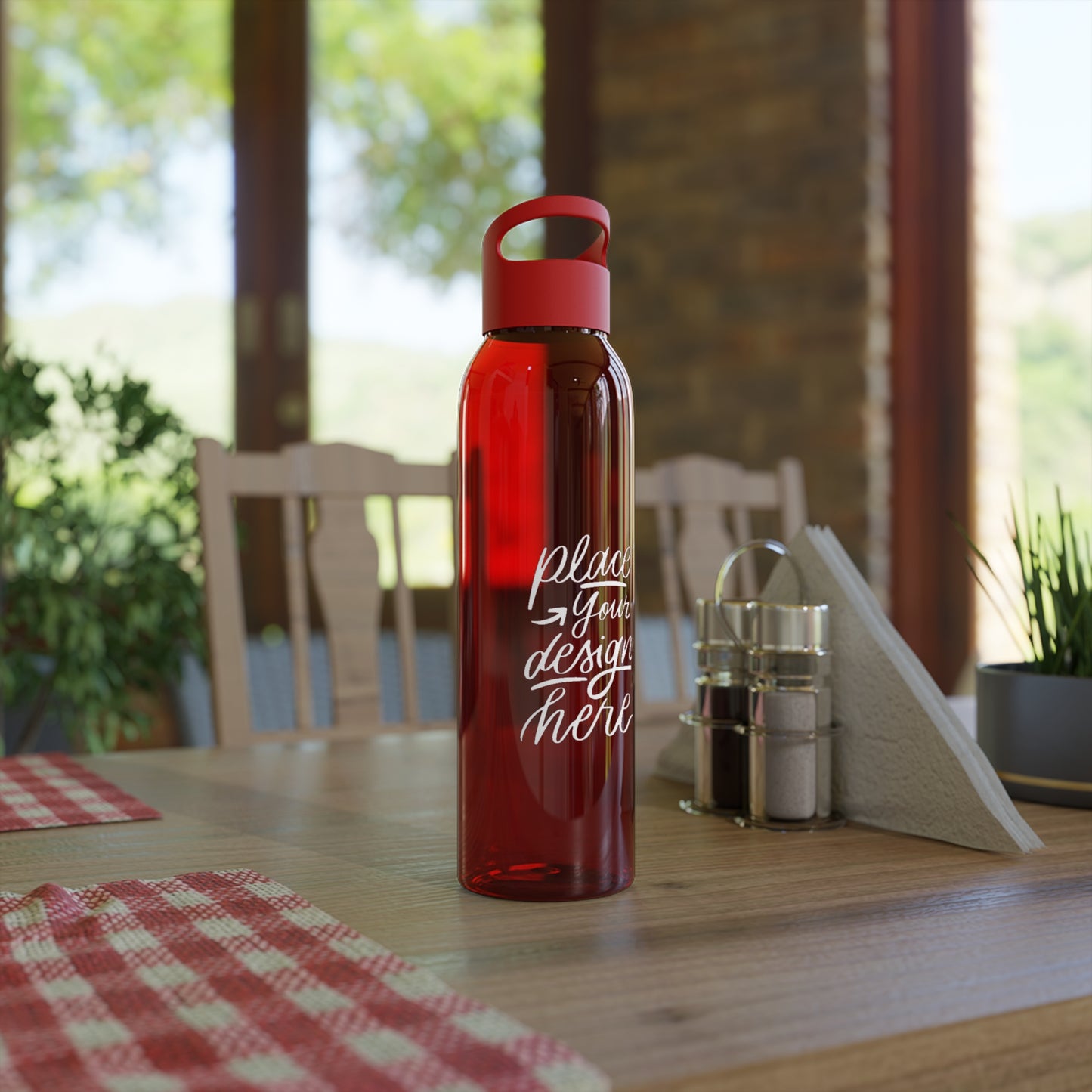 Customizable Sky Water Bottle — Clear 24oz Reusable Bottle