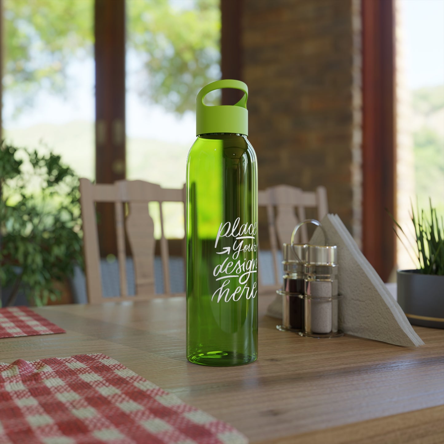 Customizable Sky Water Bottle — Clear 24oz Reusable Bottle