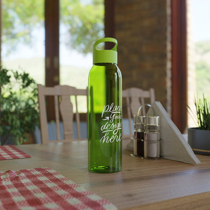 Customizable Sky Water Bottle — Clear 24oz Reusable Bottle