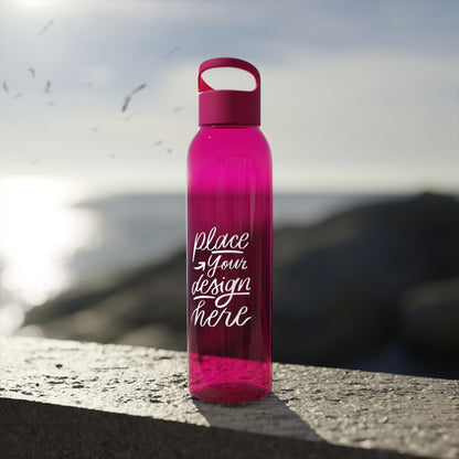 Customizable Sky Water Bottle — Clear 24oz Reusable Bottle