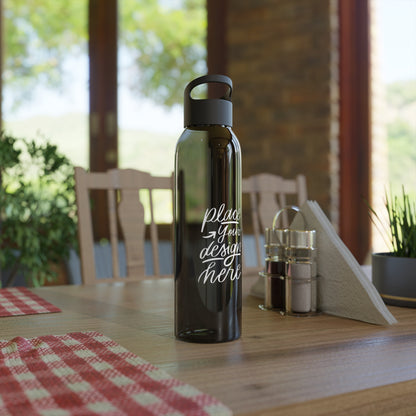 Customizable Sky Water Bottle — Clear 24oz Reusable Bottle