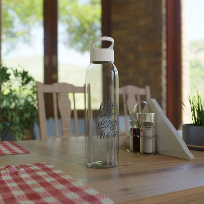 Customizable Sky Water Bottle — Clear 24oz Reusable Bottle
