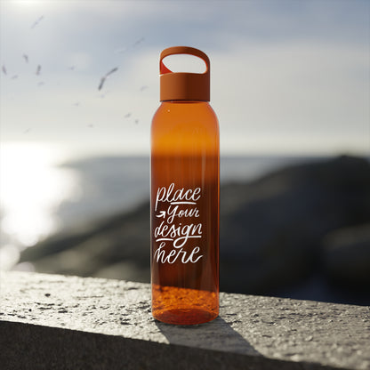 Customizable Sky Water Bottle — Clear 24oz Reusable Bottle