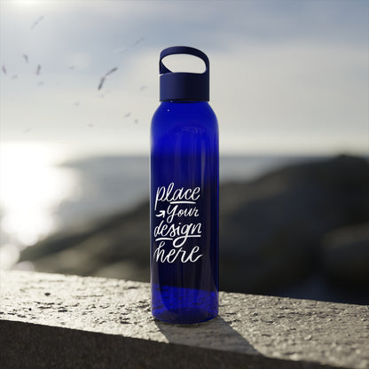 Customizable Sky Water Bottle — Clear 24oz Reusable Bottle