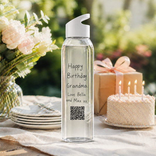 Customizable Sky Water Bottle — Clear 24oz Reusable Bottle